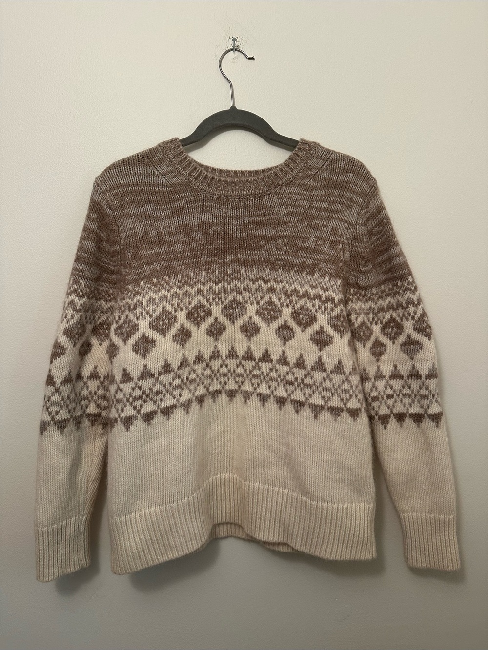Banana Republic Fair Idle Nordic Sweater Italian Yarn Alpaca/Merino Wool Blend